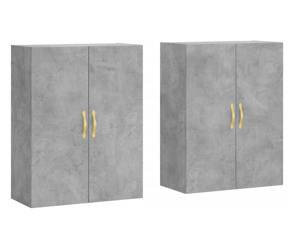 Ormar za montažu na zid, 2 kom, siva beton, 69,5x34x90 cm - 2
