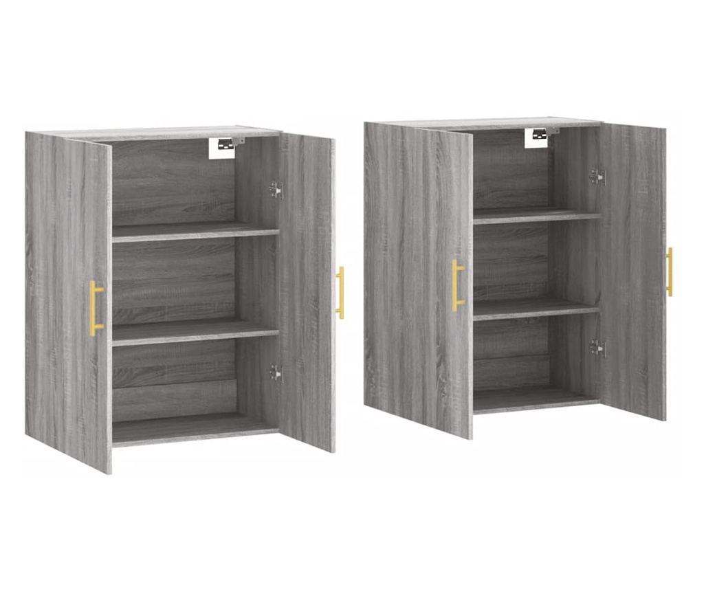 Zidni ormarići, 2 kom, boja hrasta Sonoma, 69,5x34x90 cm - 4