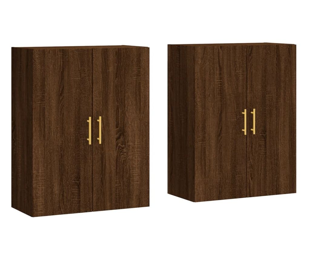 Zidni ormarići, 2 kom, smeđi hrast, 69,5x34x90 cm - 2