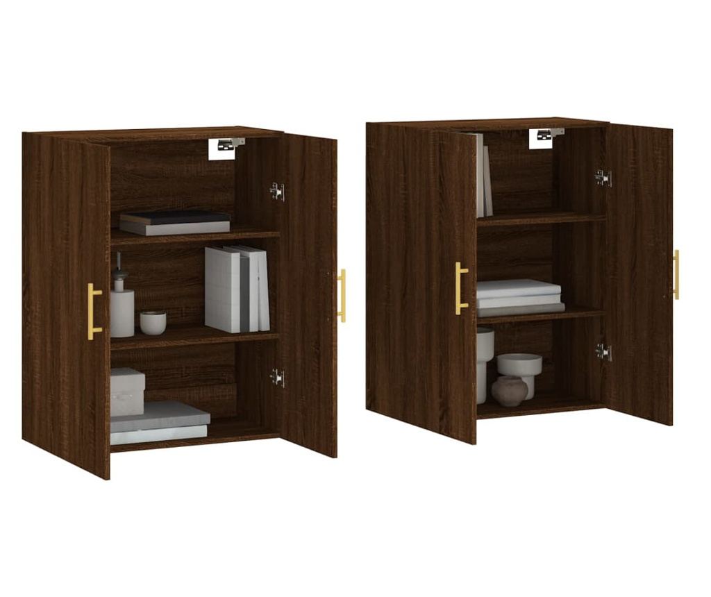 Zidni ormarići, 2 kom, smeđi hrast, 69,5x34x90 cm - 4