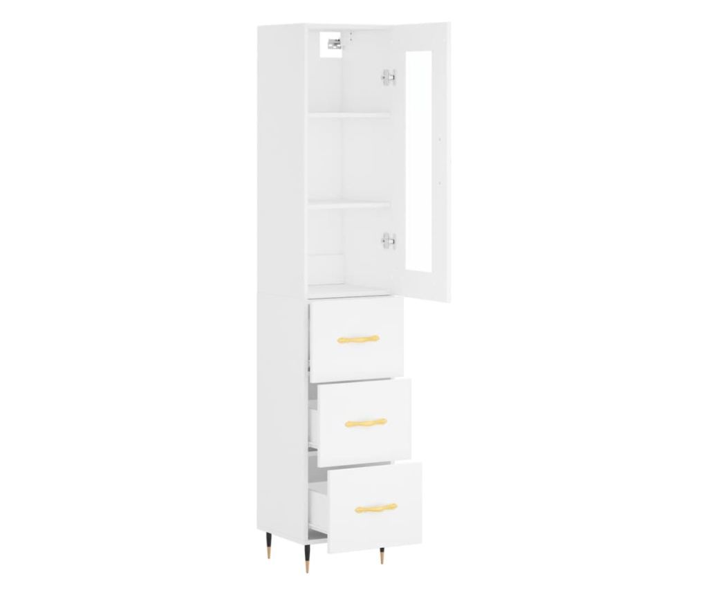 Visoka ormar, bijela, 34,5x34x180 cm, obrađeno drvo - 4