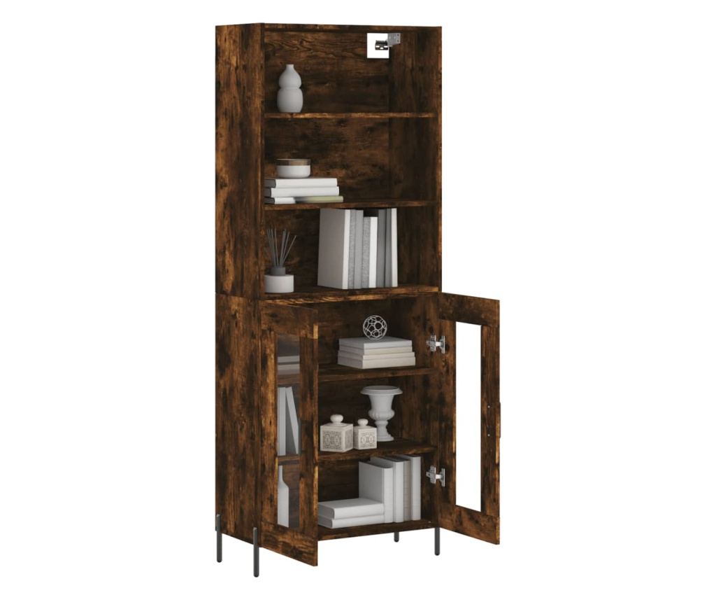 Visoka ormar, dimljeni hrast, 69,5x34x180, kompozitno drvo - 3