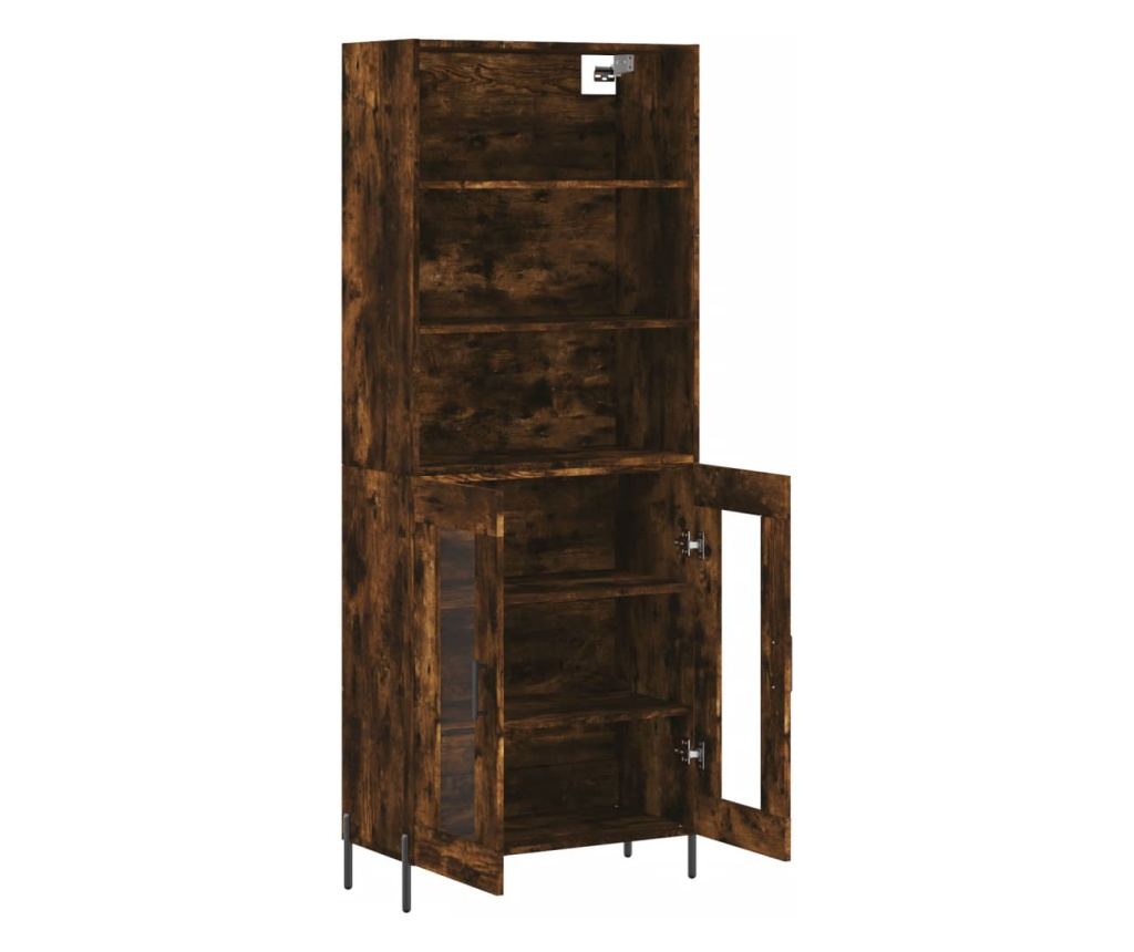 Visoka ormar, dimljeni hrast, 69,5x34x180, kompozitno drvo - 4