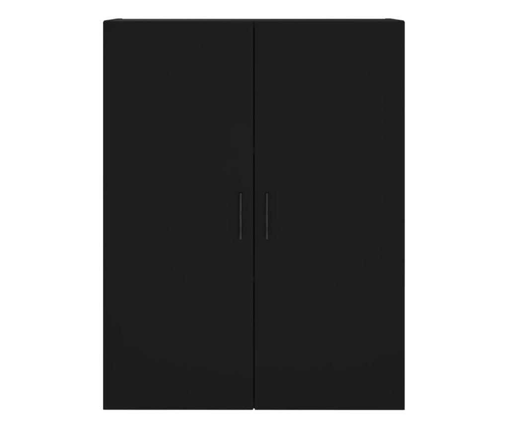 Visoka crna komoda, 69,5x34x180 cm, kompozitno drvo - 6