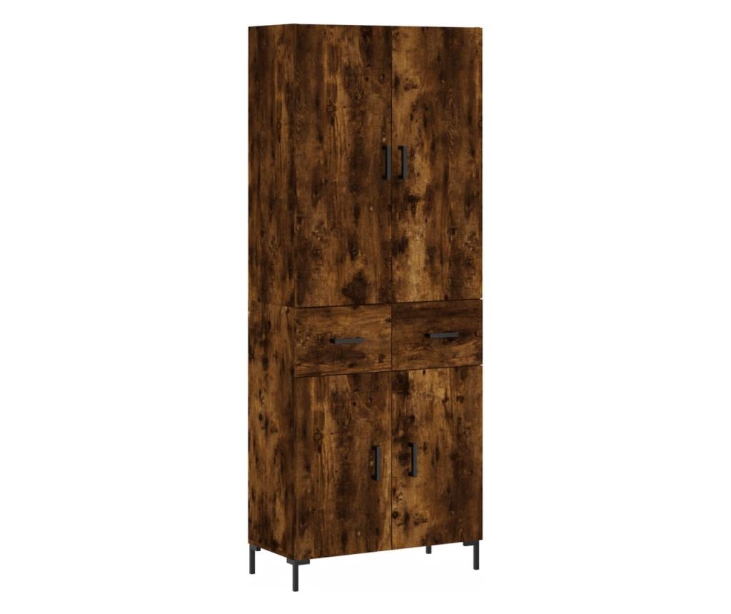 Visoki ormar, dimljeni hrast, 69,5x34x180 cm, konstruirano drvo - 2