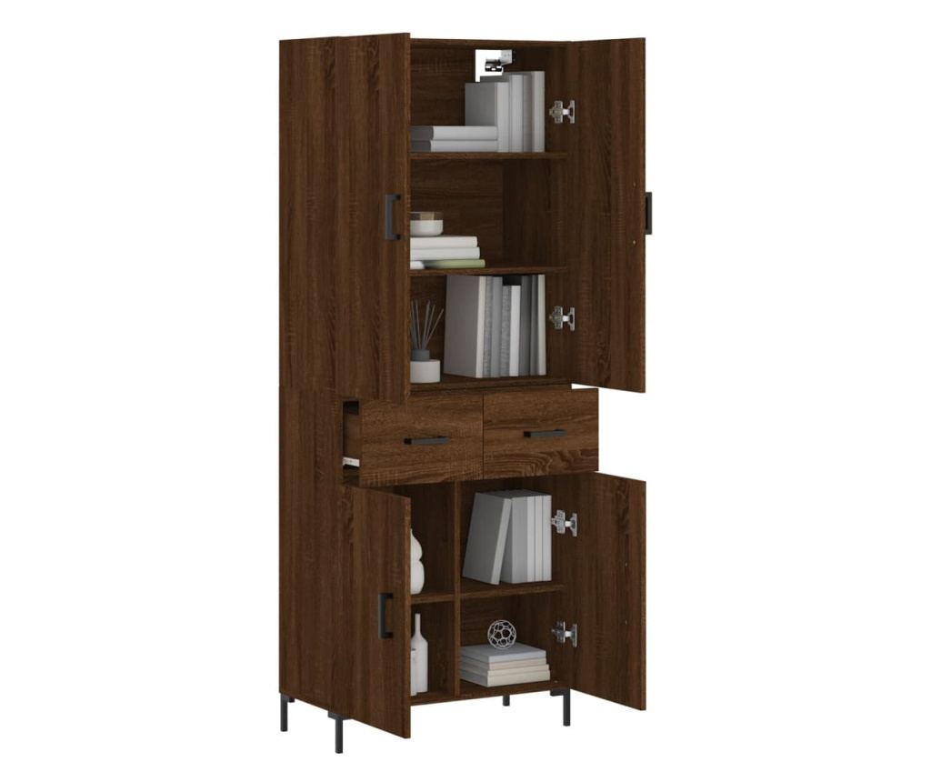 Visoka ormar, smeđi hrast, 69,5x34x180 cm, kompozitno drvo - 3