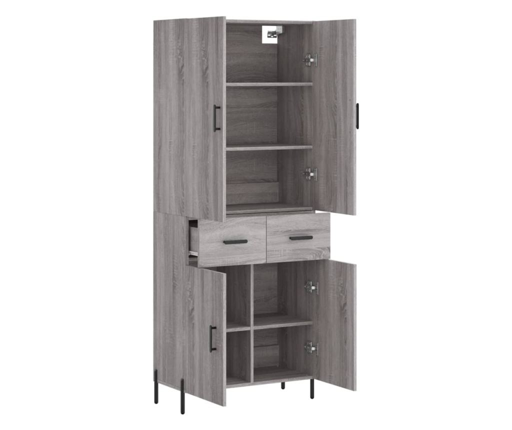 Visoki ormar, Sonoma siva, 69,5x34x180 cm, konstruirano drvo - 4