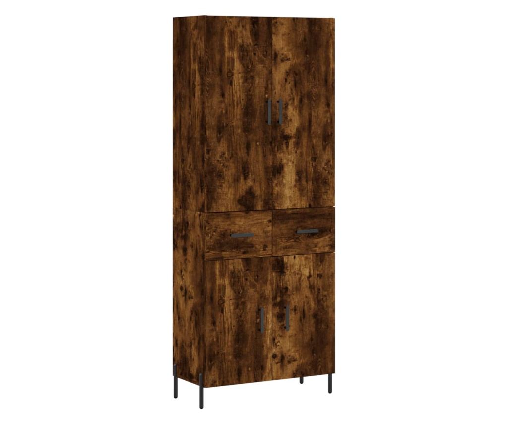 Visoki ormar, dimljeni hrast, 69,5x34x180 cm, kompozitno drvo - 2