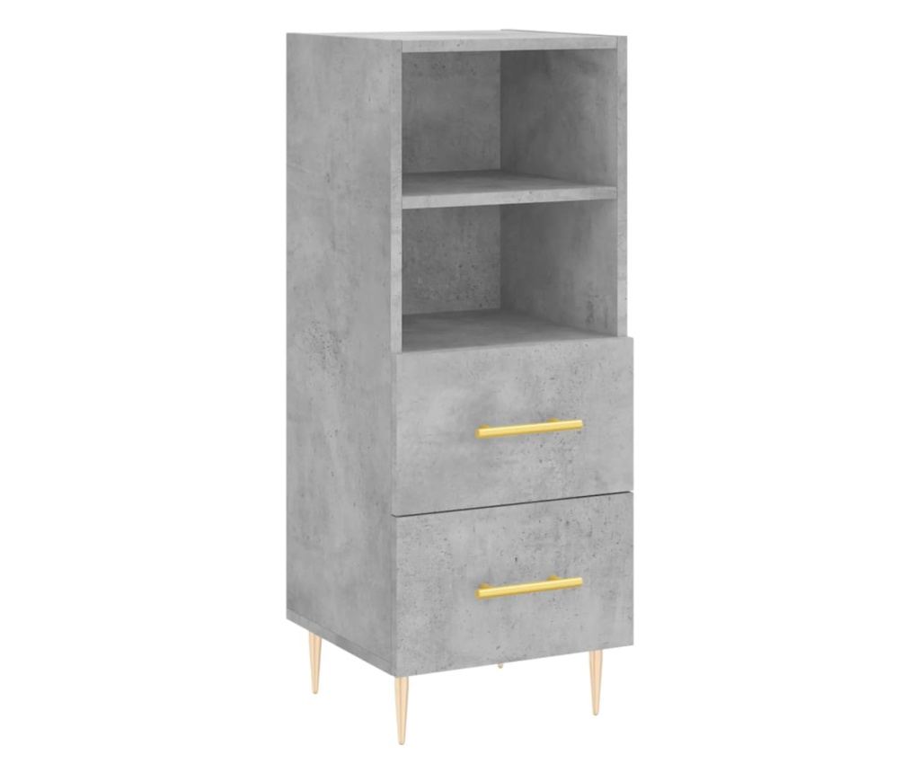 Visoka ormar, betonsko siva, 34,5x34x180 cm, obrađeno drvo - 5