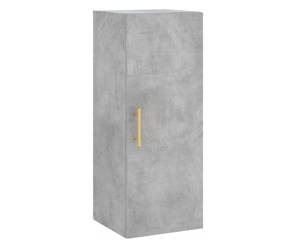 Visoka ormar, betonsko siva, 34,5x34x180 cm, obrađeno drvo - 7