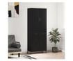 Visoka crna kompozitna drvena ormarić, 69,5x34x180 cm thumbnail 1