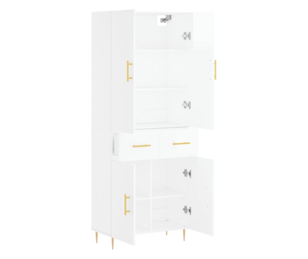 Visoka ormar, bijela visokog sjaja, 69,5x34x180 cm, kompozitno drvo - 4