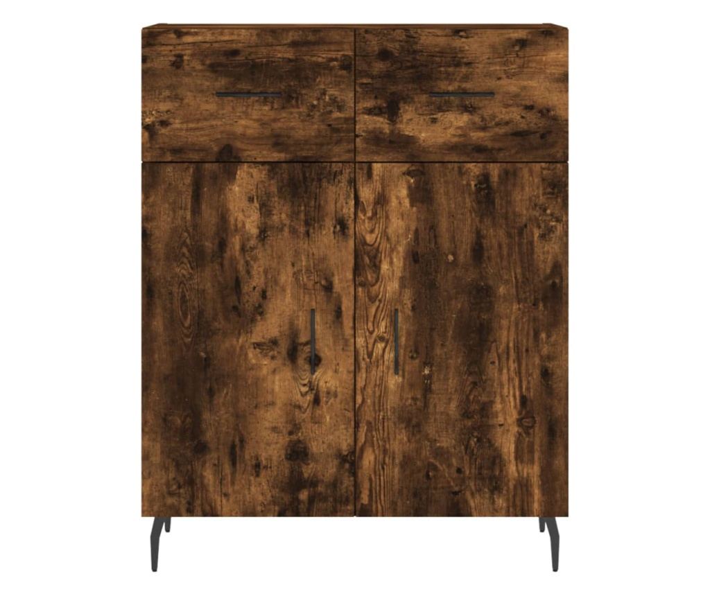 Visoki ormar, dimljeni hrast, 69,5x34x180 cm, kompozitno drvo - 8