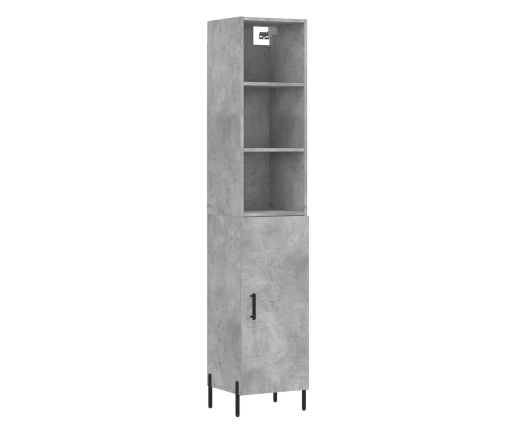 Visoka ormar, betonska siva, 34,5x34x180 cm, obrađeno drvo - 2