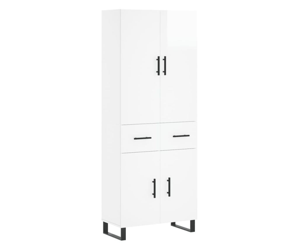 Visoka ormar, bijela visokog sjaja, 69,5x34x180 cm, kompozitno drvo - 2