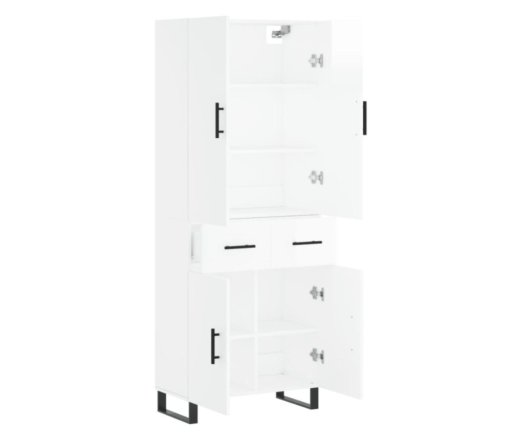 Visoka ormar, bijela visokog sjaja, 69,5x34x180 cm, kompozitno drvo - 4