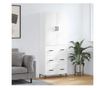 Visoka ormar, bijela visokog sjaja, 69,5x34x180 cm, kompozitno drvo thumbnail 1