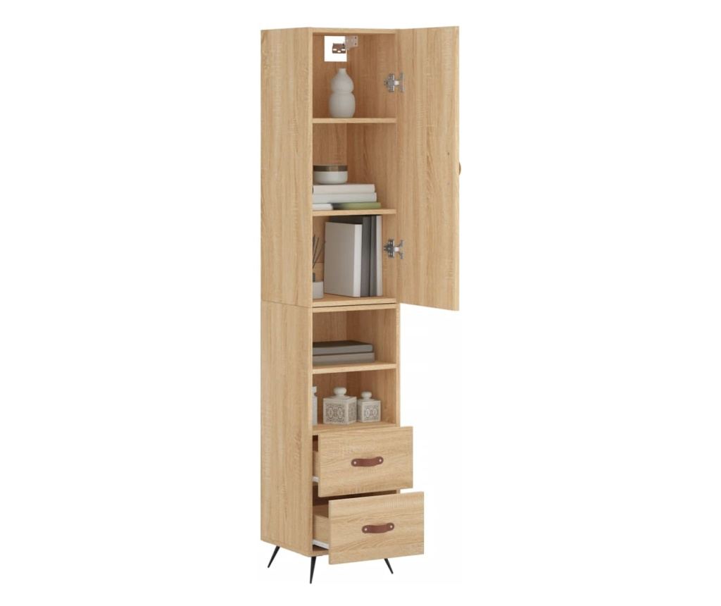 Visoka ormar, hrast sonoma, 34,5x34x180 cm, obrađeno drvo - 3