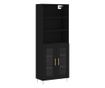 Visoka crna komoda, 69,5x34x180 cm, kompozitno drvo thumbnail 2