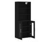 Visoka crna komoda, 69,5x34x180 cm, kompozitno drvo thumbnail 4