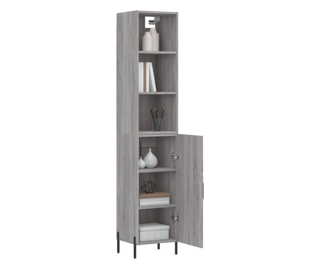 Visoka ormarić, siva sonoma, 34,5x34x180 cm, obrađeno drvo - 3
