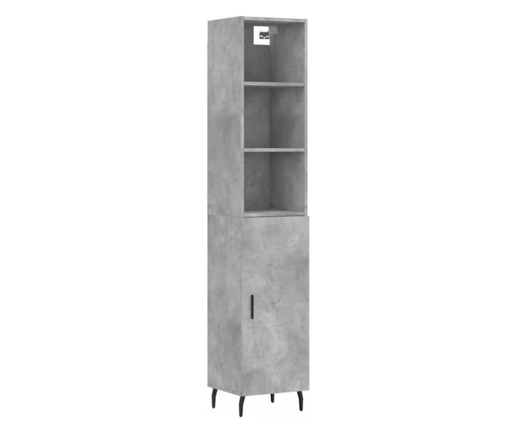 Visoka ormar, siva beton, 34,5x34x180 cm, obrađeno drvo - 2