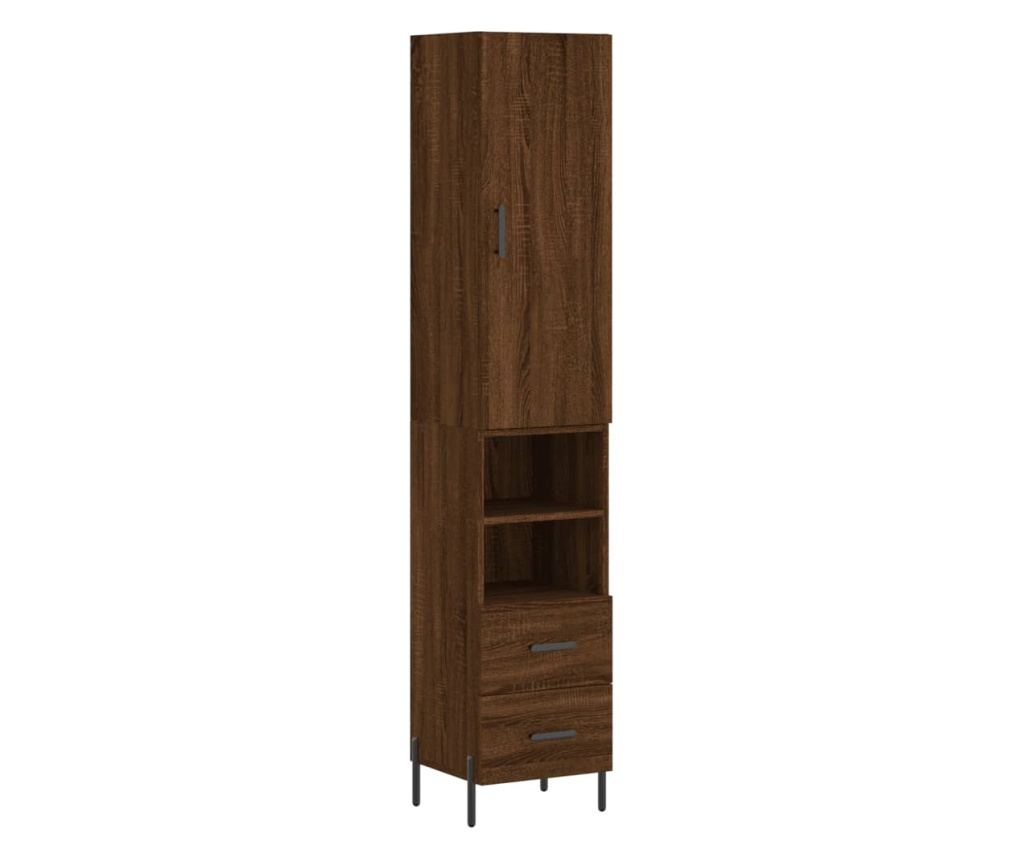 Visoka ormar, smeđi hrast, 34,5x34x180 cm, obrađeno drvo - 2