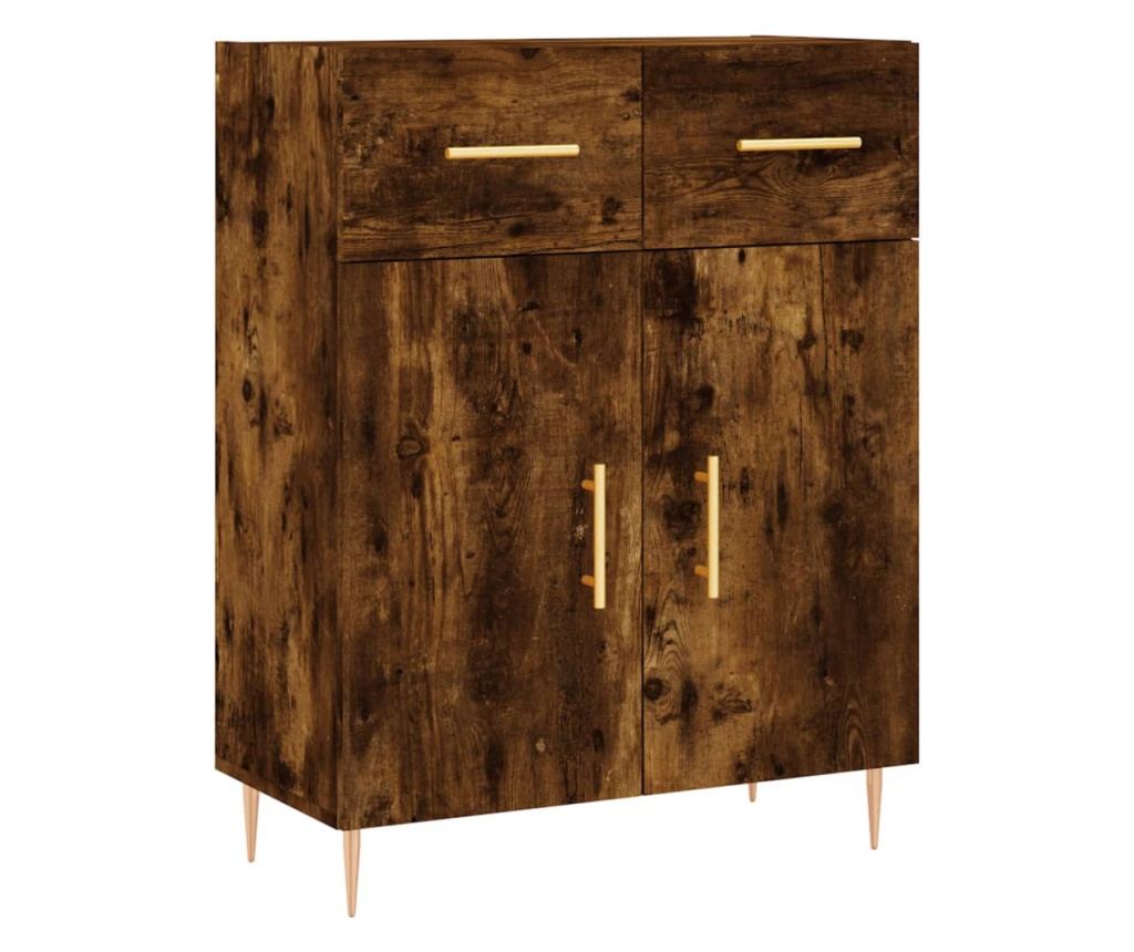 Visoki ormar, dimljeni hrast, 69,5x34x180 cm, kompozitno drvo - 7