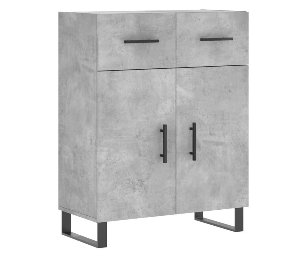 Visoki ormarić, betonsko siva, 69,5x34x180 cm, konstruirano drvo - 7