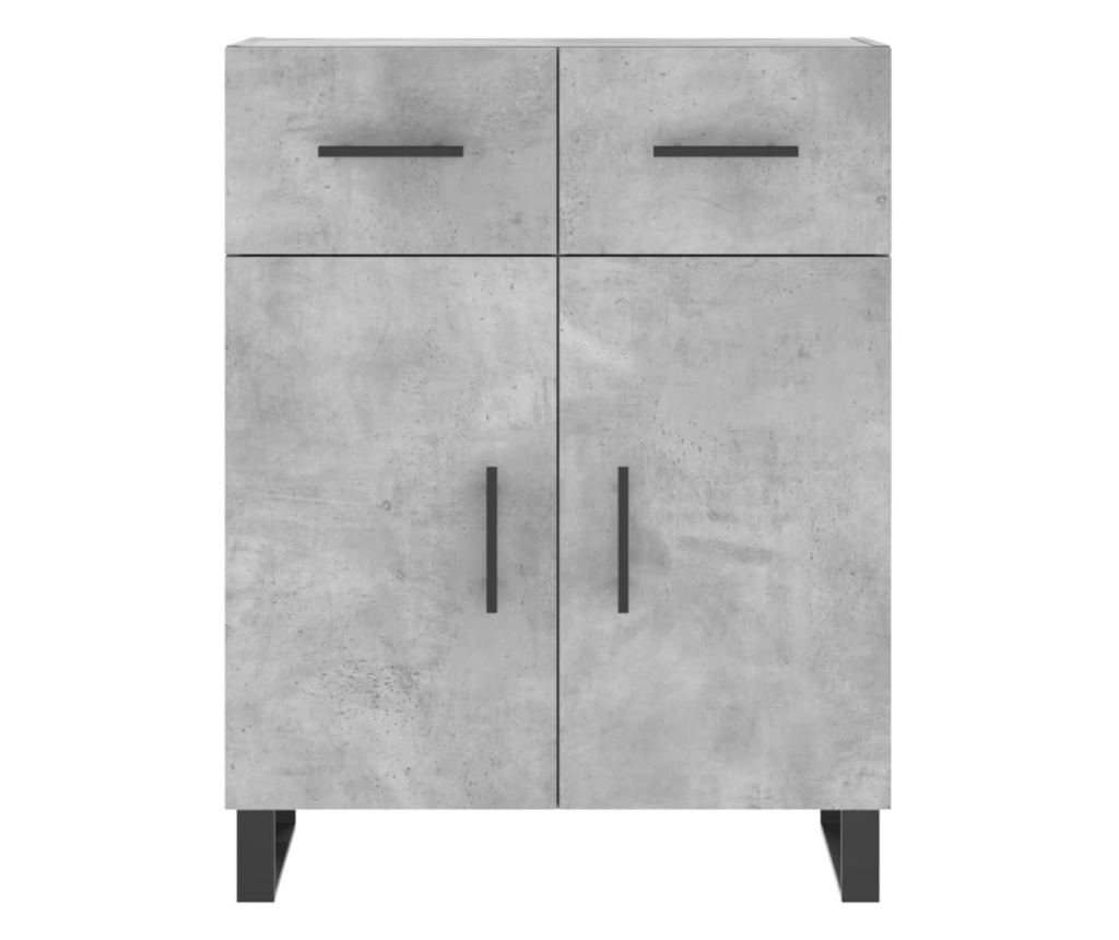 Visoki ormarić, betonsko siva, 69,5x34x180 cm, konstruirano drvo - 8