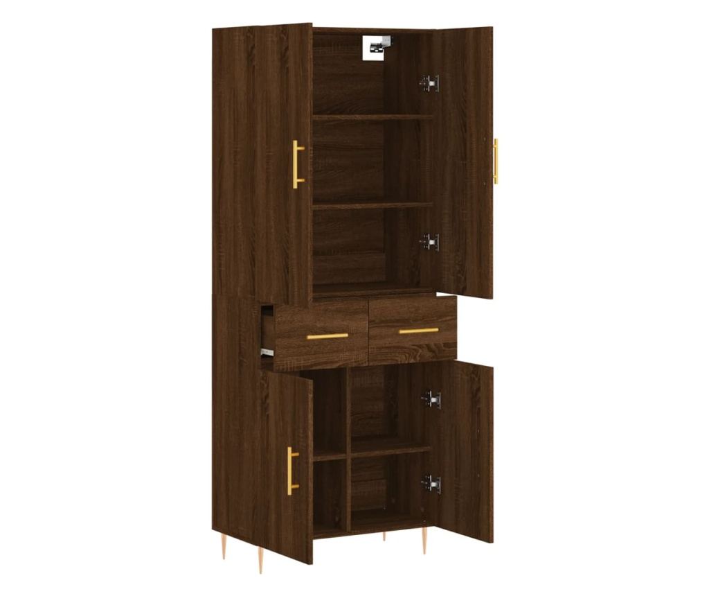 Visoka ormar, smeđi hrast, 69,5x34x180 cm, kompozitno drvo - 4
