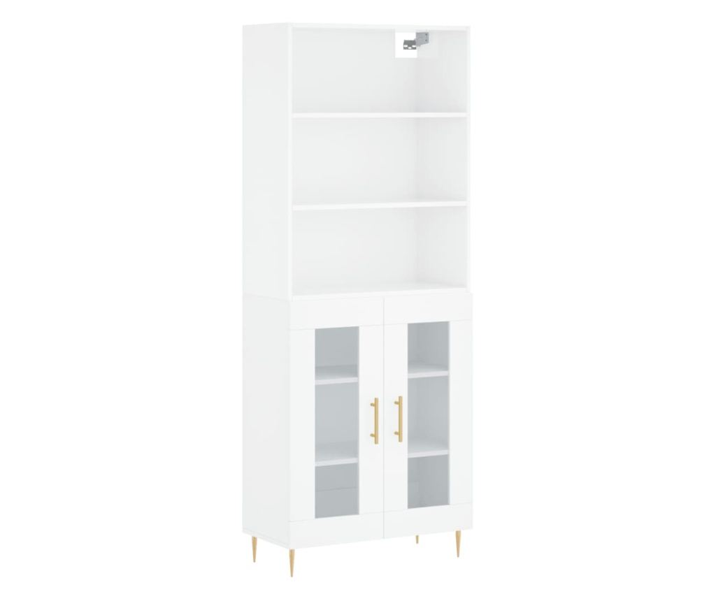 Visoka ormar, bijela visokog sjaja, 69,5x34x180 cm, kompozitno drvo - 2
