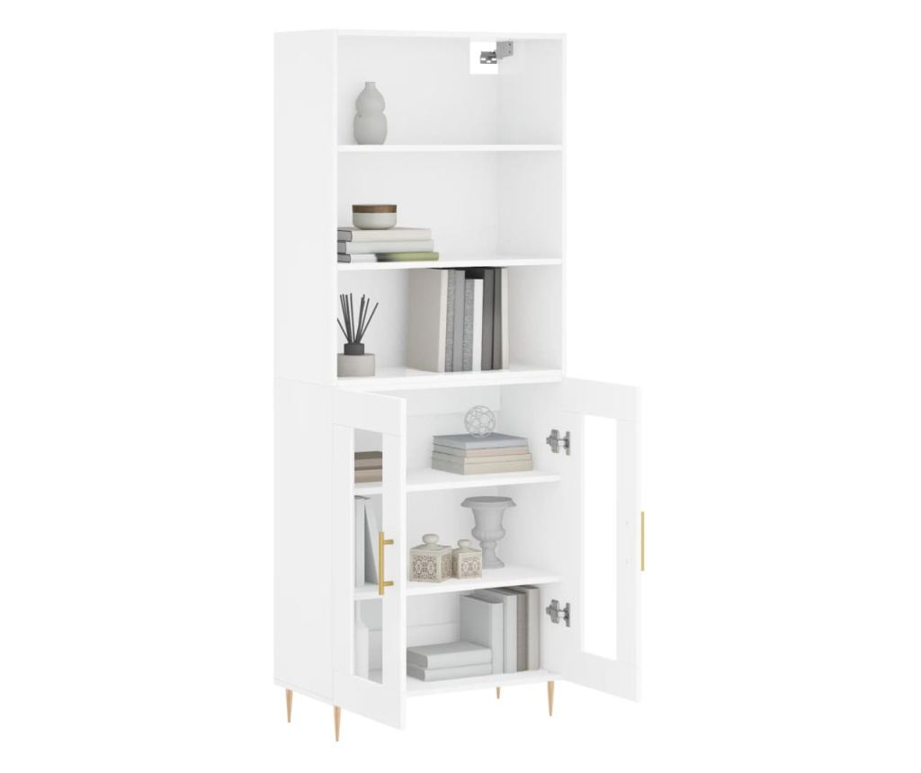 Visoka ormar, bijela visokog sjaja, 69,5x34x180 cm, kompozitno drvo - 3