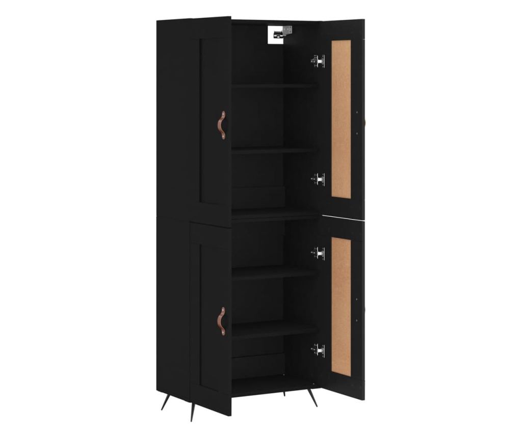 Visoki ormar, crna, 69,5x34x180 cm, kompozitno drvo - 4