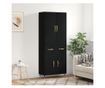 Visoka crna komoda, 69,5x34x180 cm, kompozitno drvo thumbnail 1