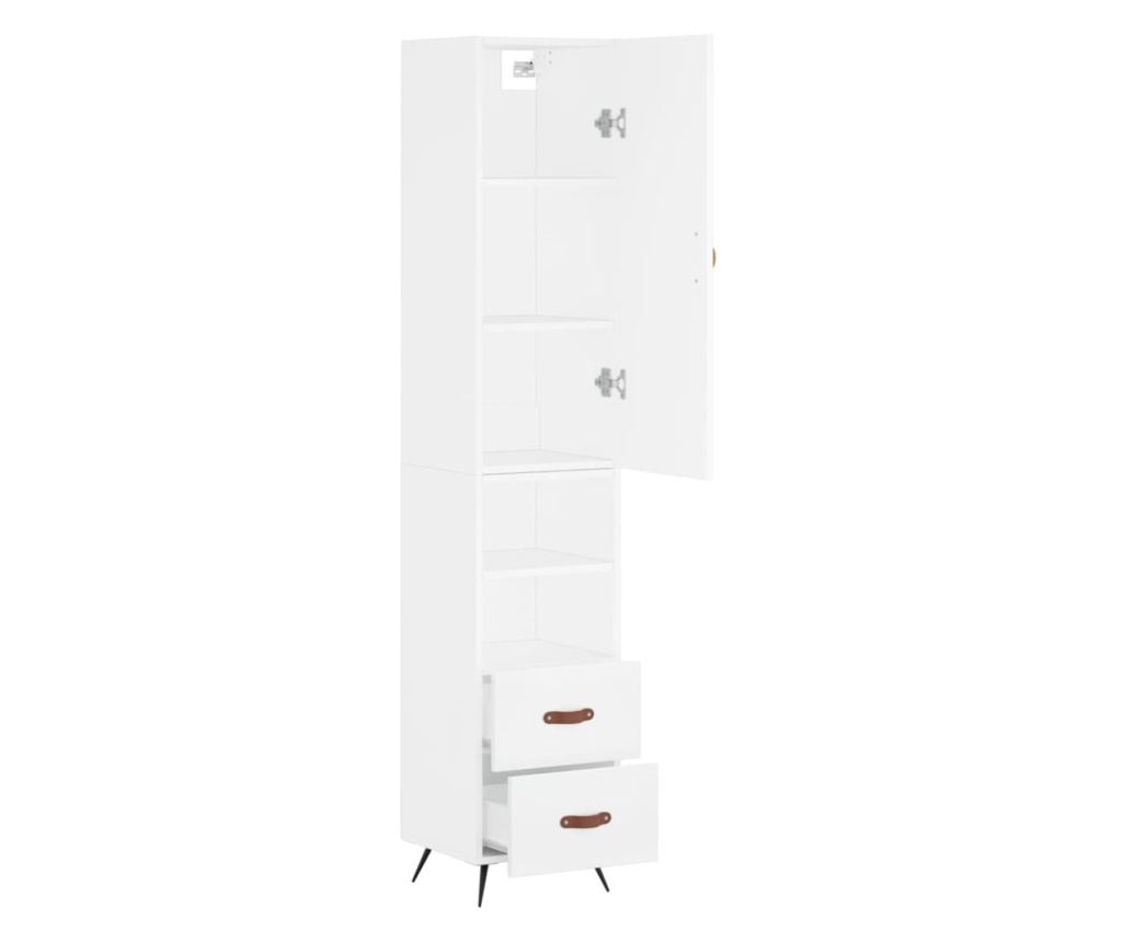 Visoki ormar, bijeli, 34,5x34x180 cm, konstruirano drvo - 4