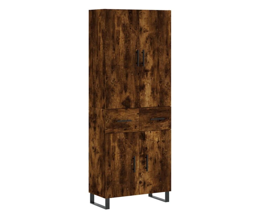 Visoki ormarić, dimljeni hrast, 69,5x34x180 cm, kompozitno drvo - 2