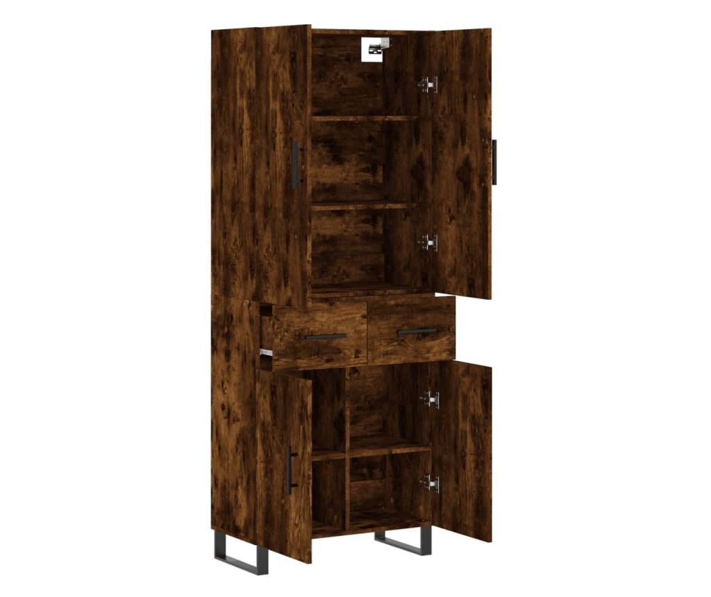 Visoki ormarić, dimljeni hrast, 69,5x34x180 cm, kompozitno drvo - 4