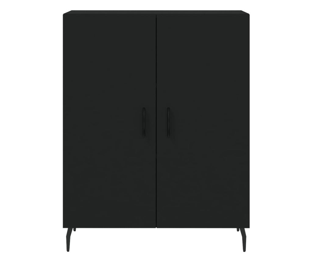 Visoka crna komoda, 69,5x34x180 cm, kompozitno drvo - 8