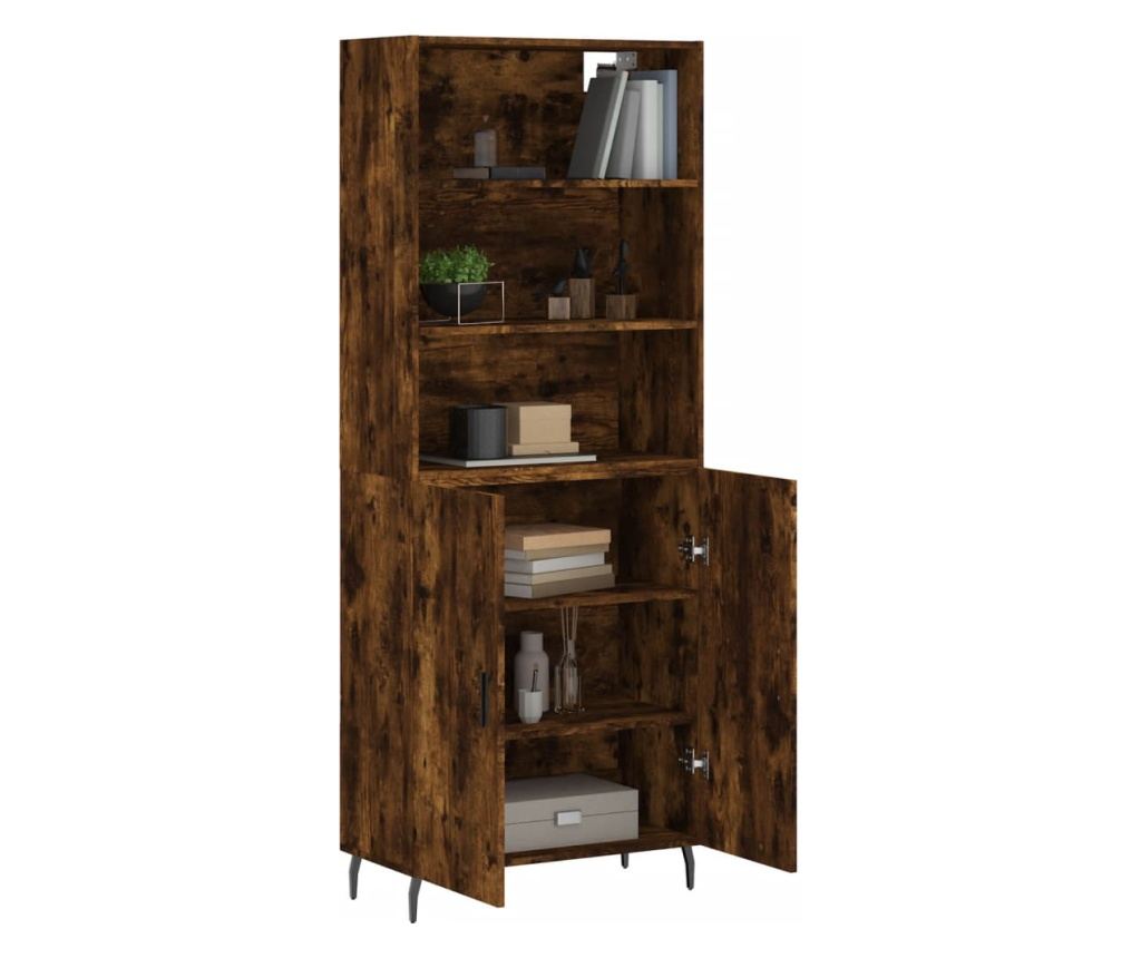 Visoka ormar, dimljeni hrast, 69,5x34x180, kompozitno drvo - 3