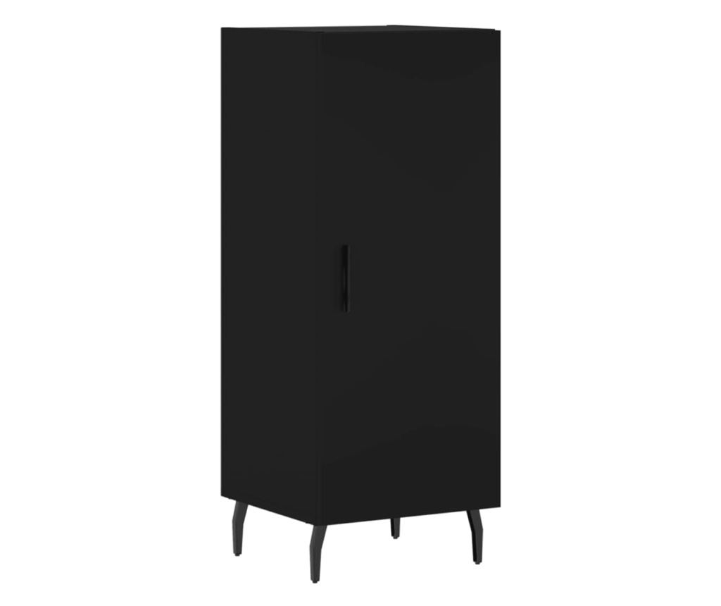 Visoka crna vitrina, 34,5x34x180 cm, obrađeno drvo - 7