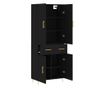 Visoka crna komoda, 69,5x34x180 cm, kompozitno drvo thumbnail 4