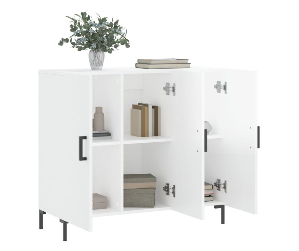 "Komoda, bijela visokog sjaja, 90x34x80 cm, kompozitno drvo" - 4