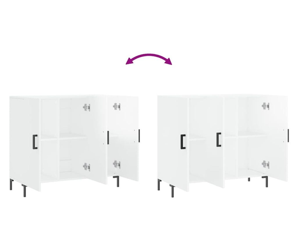 "Komoda, bijela visokog sjaja, 90x34x80 cm, kompozitno drvo" - 9