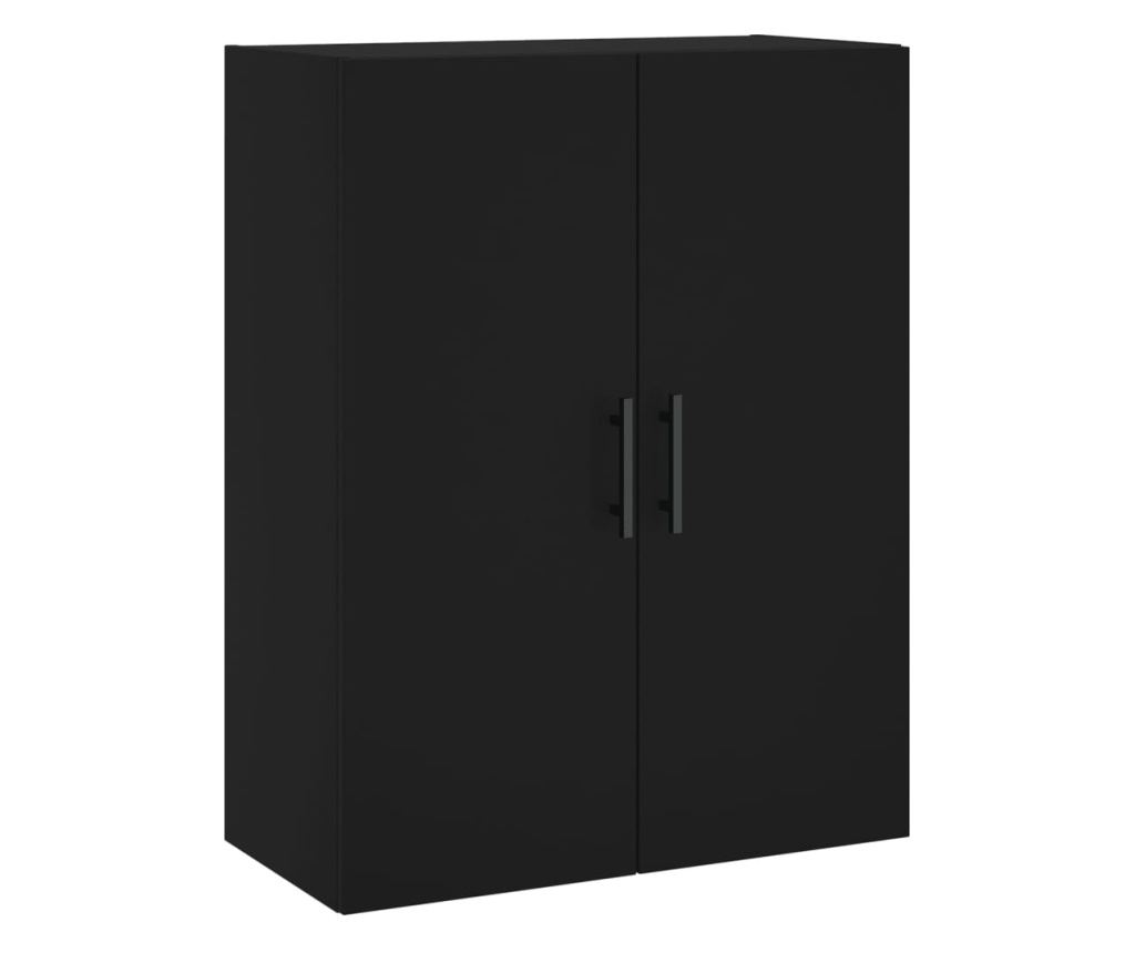 Visoka crna komoda, 69,5x34x180 cm, kompozitno drvo - 5