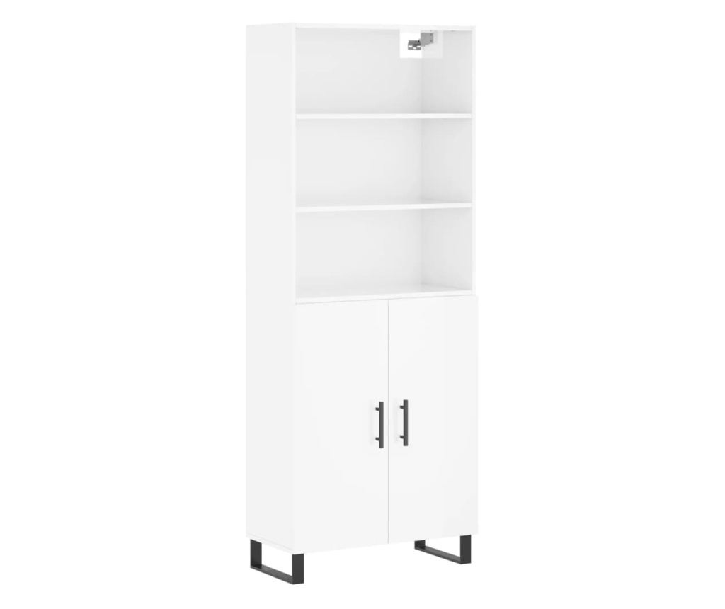 Visoka ormar, bijela visokog sjaja, 69,5x34x180 cm, kompozitno drvo - 2
