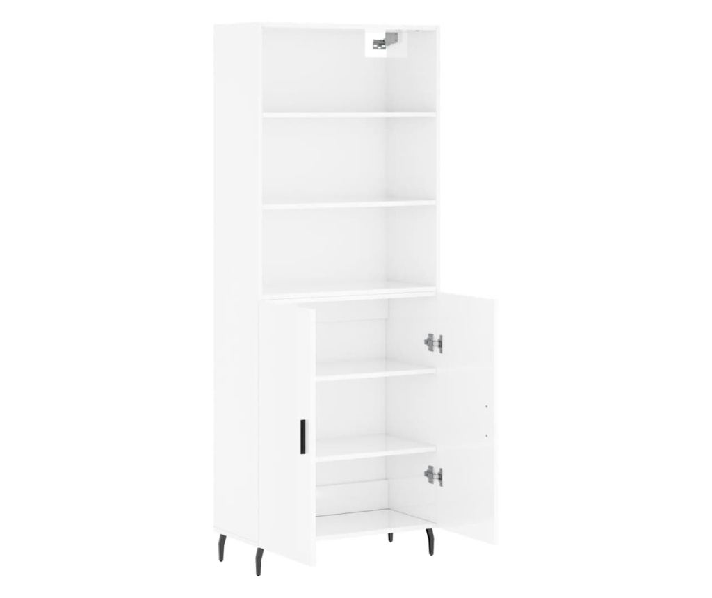 Visoka ormar, bijela visokog sjaja, 69,5x34x180 cm, kompozitno drvo - 4