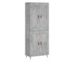 Visoki ormarić, betonsko siva, 69,5x34x180 cm, konstruirano drvo thumbnail 2