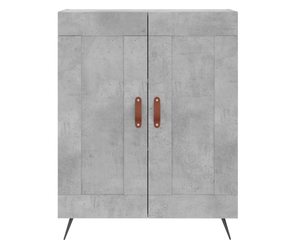 Visoki ormarić, betonsko siva, 69,5x34x180 cm, konstruirano drvo - 8