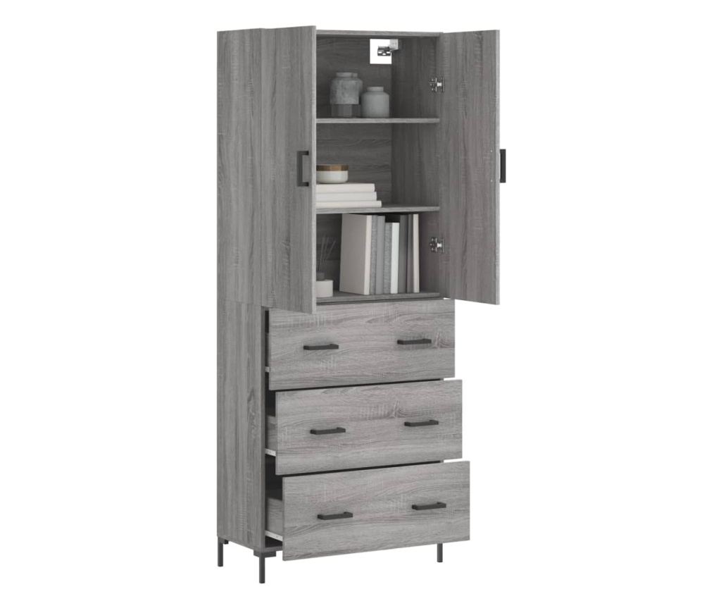 Visoka ormar, siva sonoma, 69,5x34x180 cm, kompozitno drvo - 3